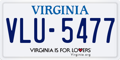 VA license plate VLU5477