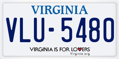 VA license plate VLU5480
