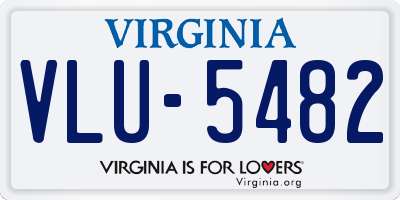 VA license plate VLU5482