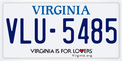 VA license plate VLU5485