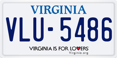 VA license plate VLU5486