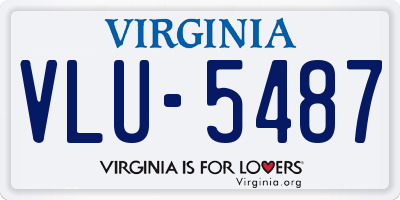 VA license plate VLU5487