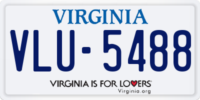 VA license plate VLU5488