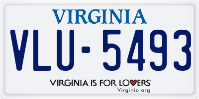 VA license plate VLU5493