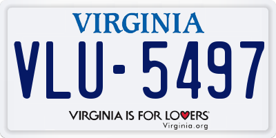 VA license plate VLU5497