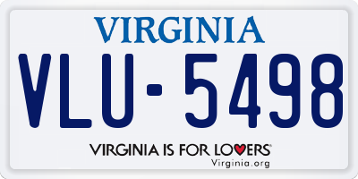 VA license plate VLU5498