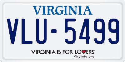 VA license plate VLU5499