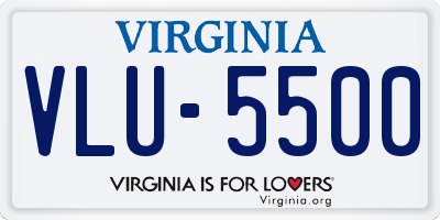 VA license plate VLU5500