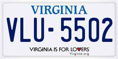 VA license plate VLU5502