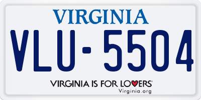 VA license plate VLU5504