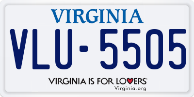 VA license plate VLU5505