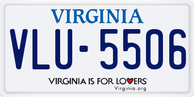 VA license plate VLU5506