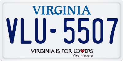 VA license plate VLU5507
