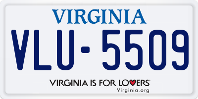 VA license plate VLU5509