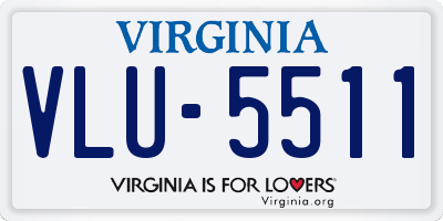 VA license plate VLU5511
