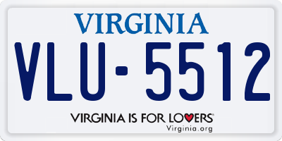 VA license plate VLU5512