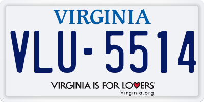 VA license plate VLU5514