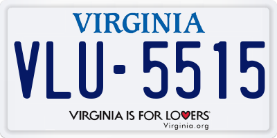 VA license plate VLU5515