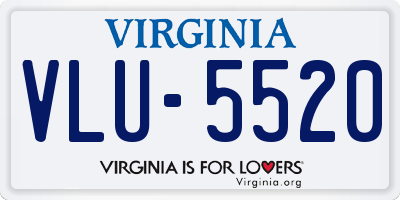 VA license plate VLU5520