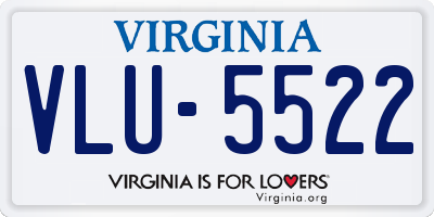 VA license plate VLU5522