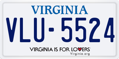 VA license plate VLU5524