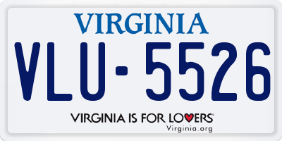VA license plate VLU5526