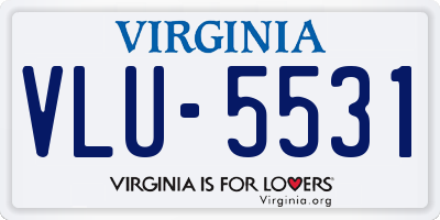 VA license plate VLU5531