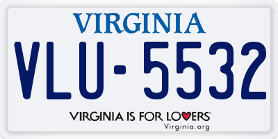 VA license plate VLU5532