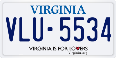 VA license plate VLU5534