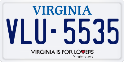 VA license plate VLU5535