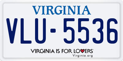 VA license plate VLU5536