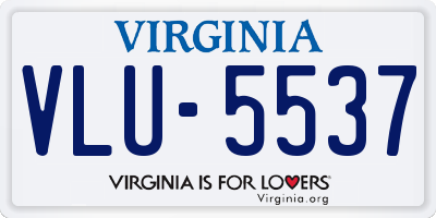 VA license plate VLU5537