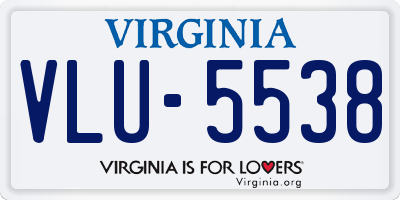 VA license plate VLU5538