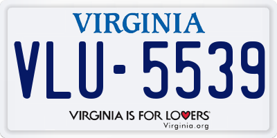 VA license plate VLU5539