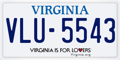 VA license plate VLU5543