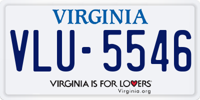 VA license plate VLU5546