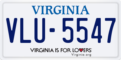 VA license plate VLU5547