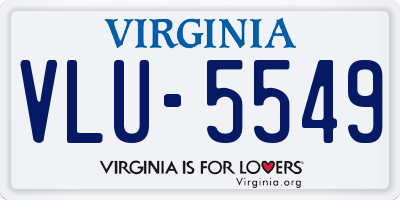 VA license plate VLU5549