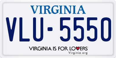 VA license plate VLU5550