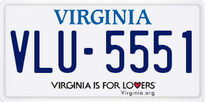 VA license plate VLU5551