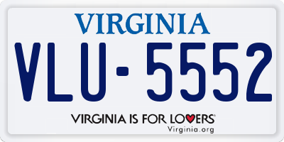 VA license plate VLU5552