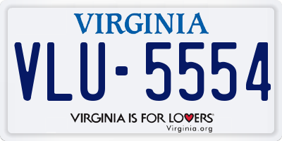 VA license plate VLU5554
