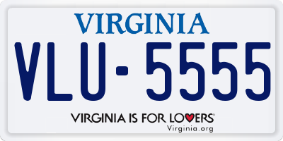 VA license plate VLU5555