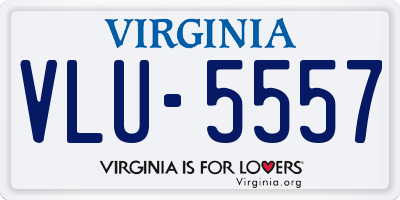 VA license plate VLU5557