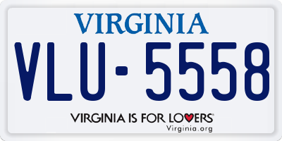 VA license plate VLU5558