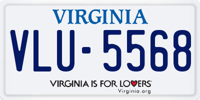 VA license plate VLU5568