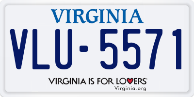 VA license plate VLU5571