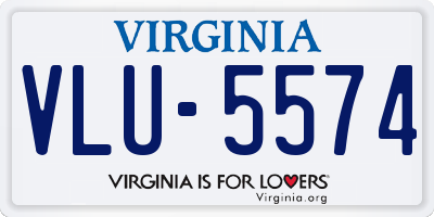 VA license plate VLU5574