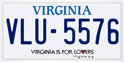 VA license plate VLU5576