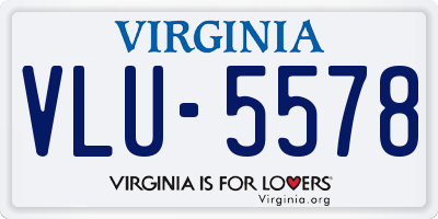 VA license plate VLU5578